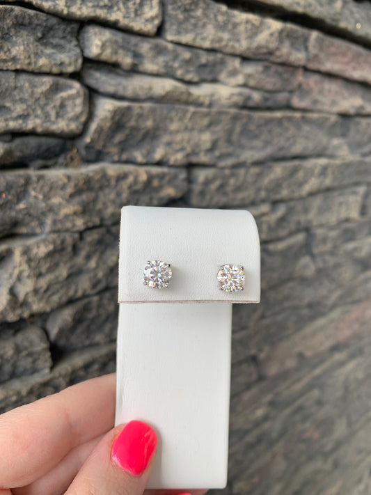 2.5 CTW Moissanite Stud Earrings SS